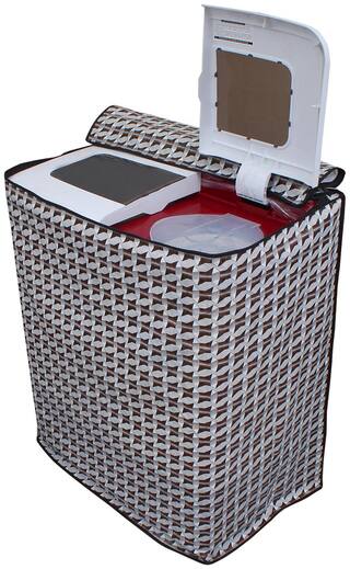 Dream Care Abstract Silver Washing Machine Cover For Semi Automatic Machine For Samsung Wt655qpndrp 6.5 kg Washing Machine