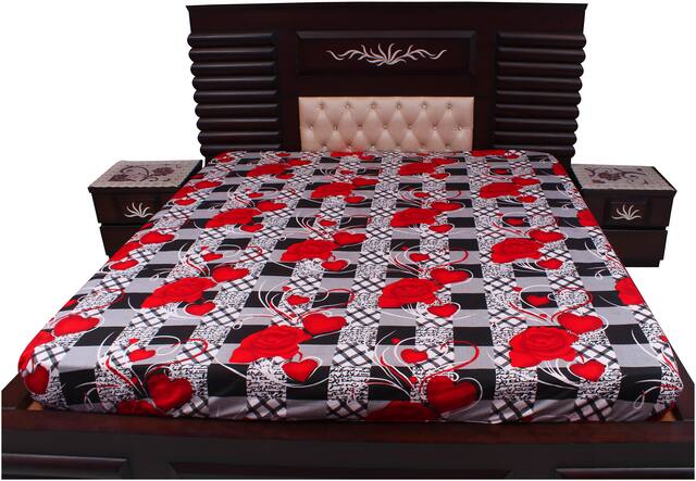 Dream Care Cotton Printed Queen Size Bedsheet ( 1 Bedsheet Without Pillow Covers , Multi )