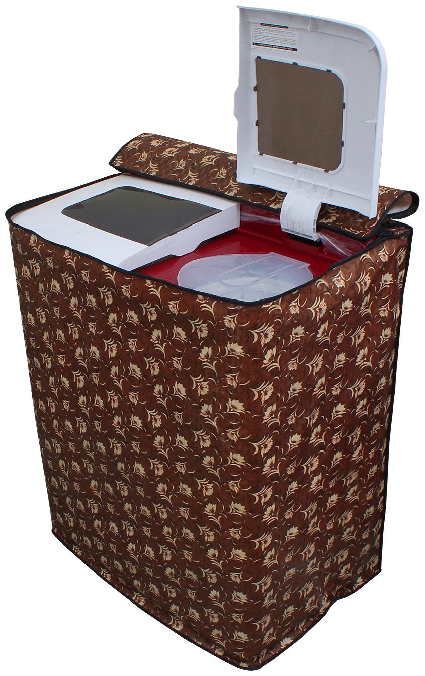 

Dream Care Floral Brown Coloured Waterproof Dustproof Washing Machine Cover For Semi Automatic Onida Smart Wash 75 7 5 kg Washing Machine