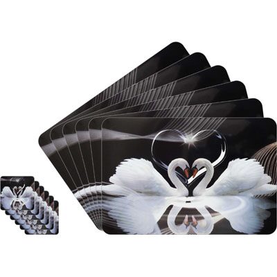 

Dream Care Love Collection Printed 6 pcs Table Mats With 6 pcs Coasters