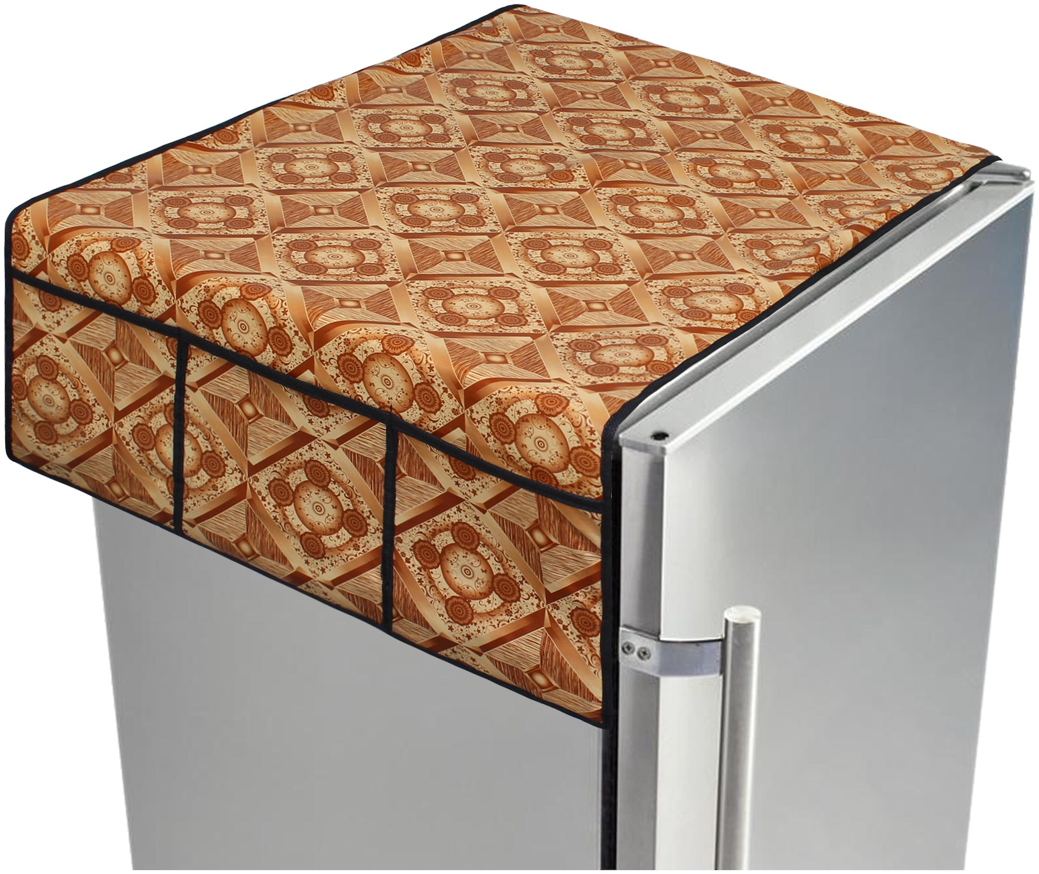 

Dream Care PVC Printed fridge Refrigerator top cover with 6 pocket