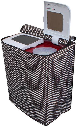 Dream Care Polka White And Black Washing Machine Cover For Semi Automatic Machine For Godrej Ws Edge 680 Ct 6.8 kg Washing Machine