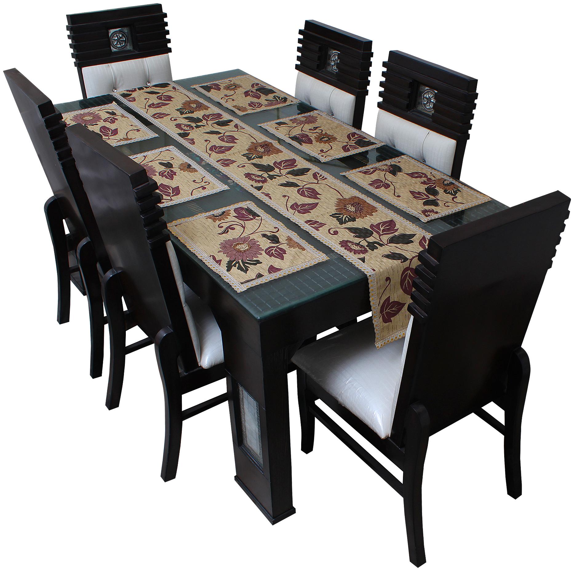

Dream Care Waterproof Table Runner With Mats (6 pcs Placemats 1 Table Runner)