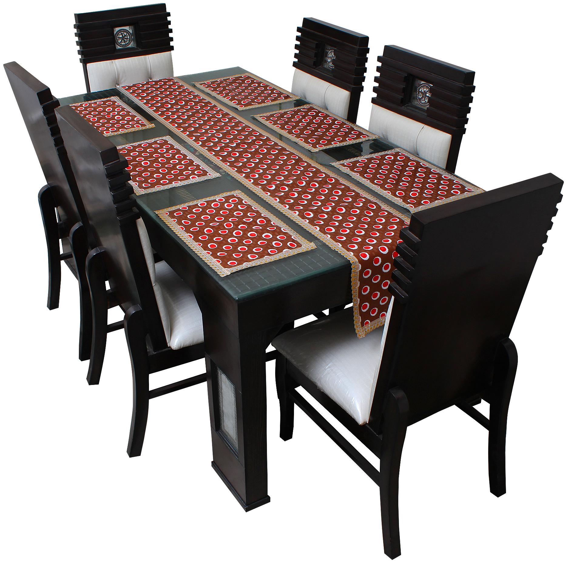 

Dream Care Waterproof Table Runner With Mats (6 pcs Placemats 1 Table Runner)