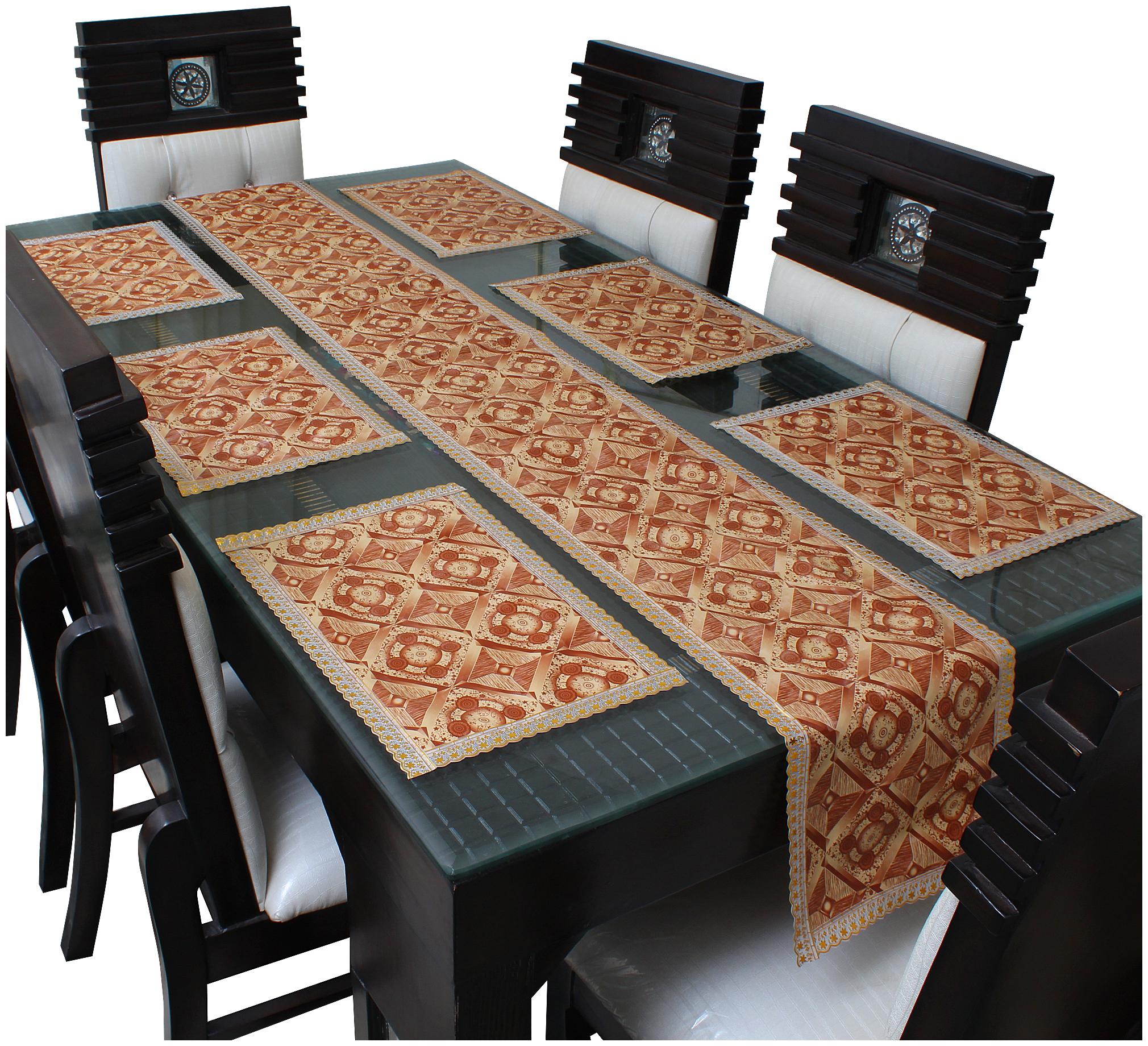 

Dream Care Waterproof Table Runner With Mats (6 pcs Placemats 1 Table Runner)