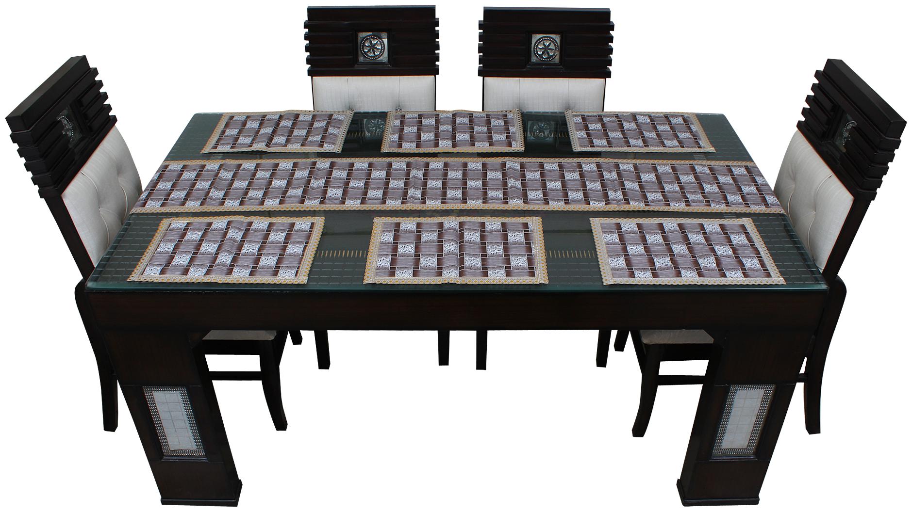 

Dream Care Waterproof Table Runner With Mats (6 pcs Placemats 1 Table Runner)