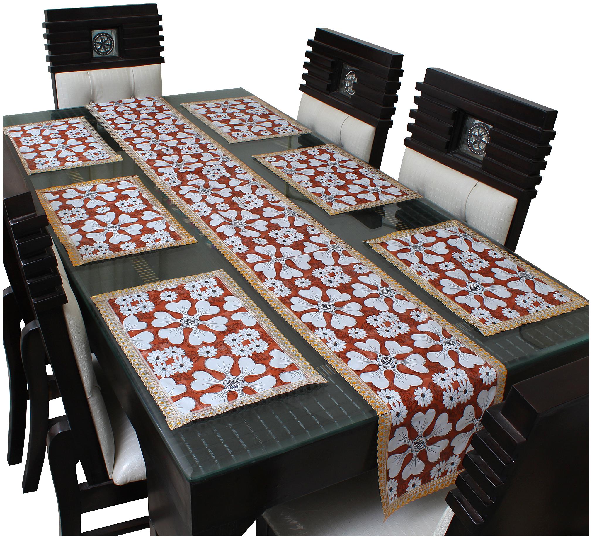 

Dream Care Waterproof Table Runner With Mats (6 pcs Placemats 1 Table Runner)