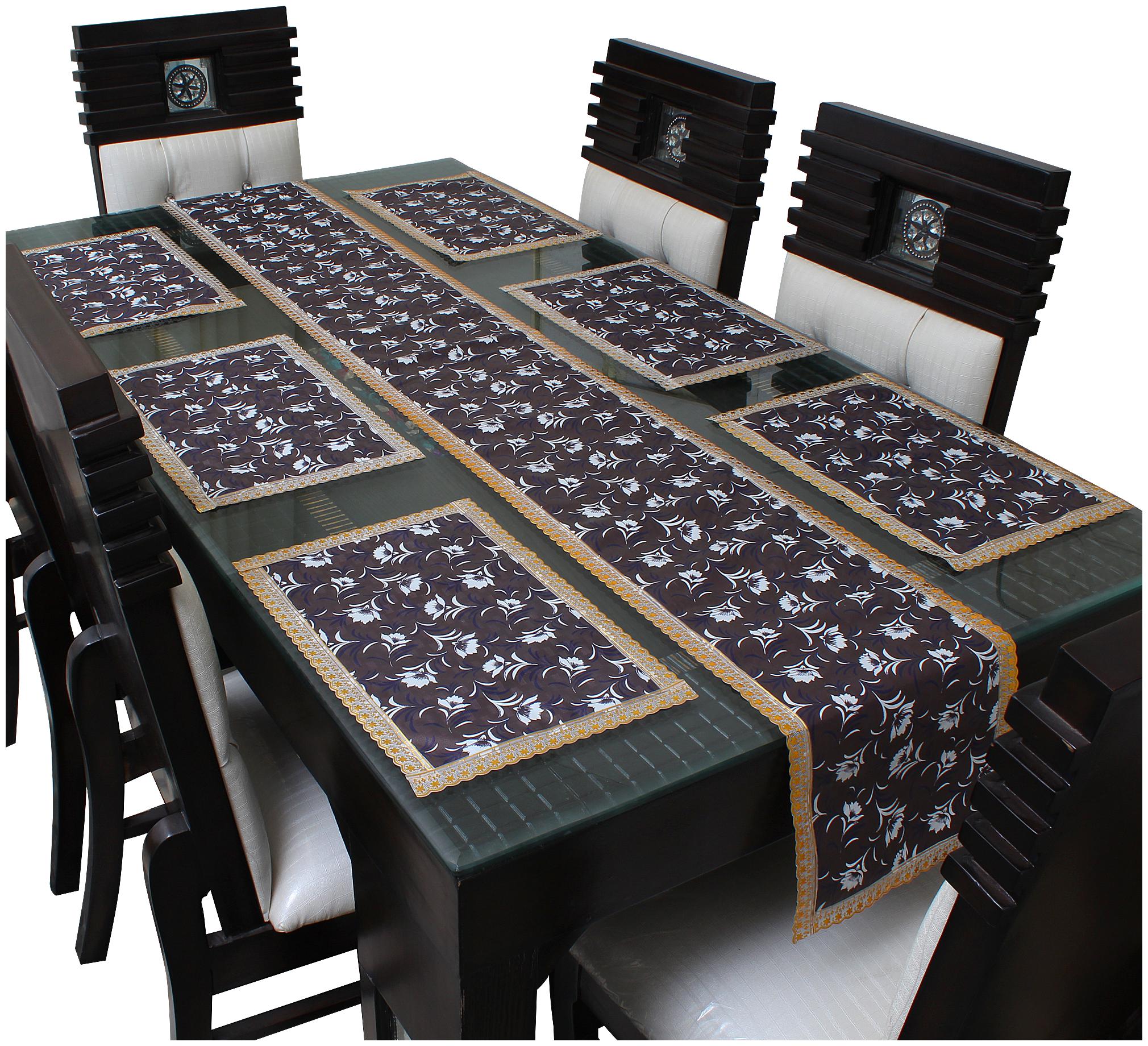 

Dream Care Waterproof Table Runner With Mats (6 pcs Placemats 1 Table Runner)