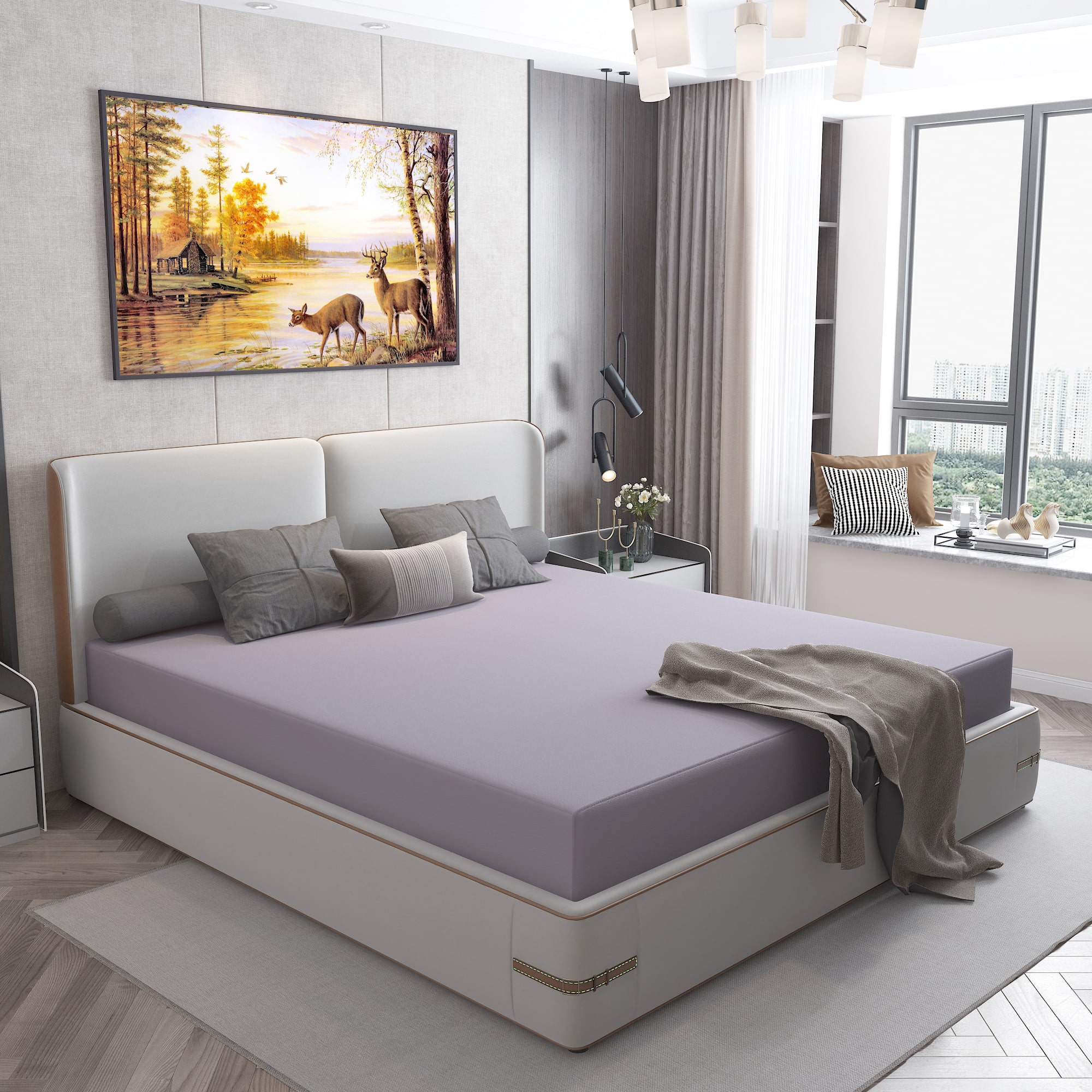 

Dream Care Waterproof Terry Cotton Mattress Protector Queen Size Bed 72x60 Grey