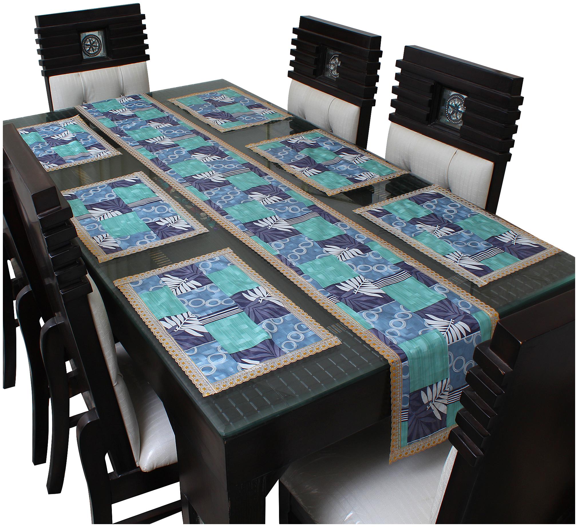 

Dream Care Waterproof Table Runner With Mats (6 pcs Placemats 1 Table Runner)