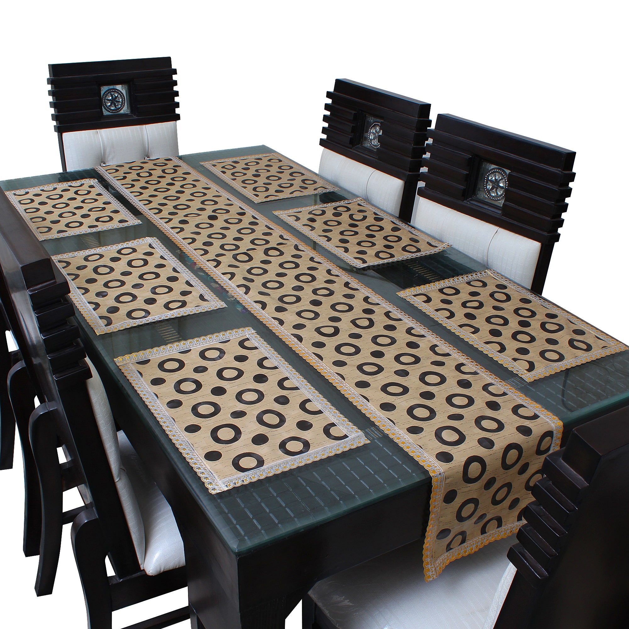 

Dream Care Waterproof Table Runner With Mats (6 pcs Placemats 1 Table Runner)