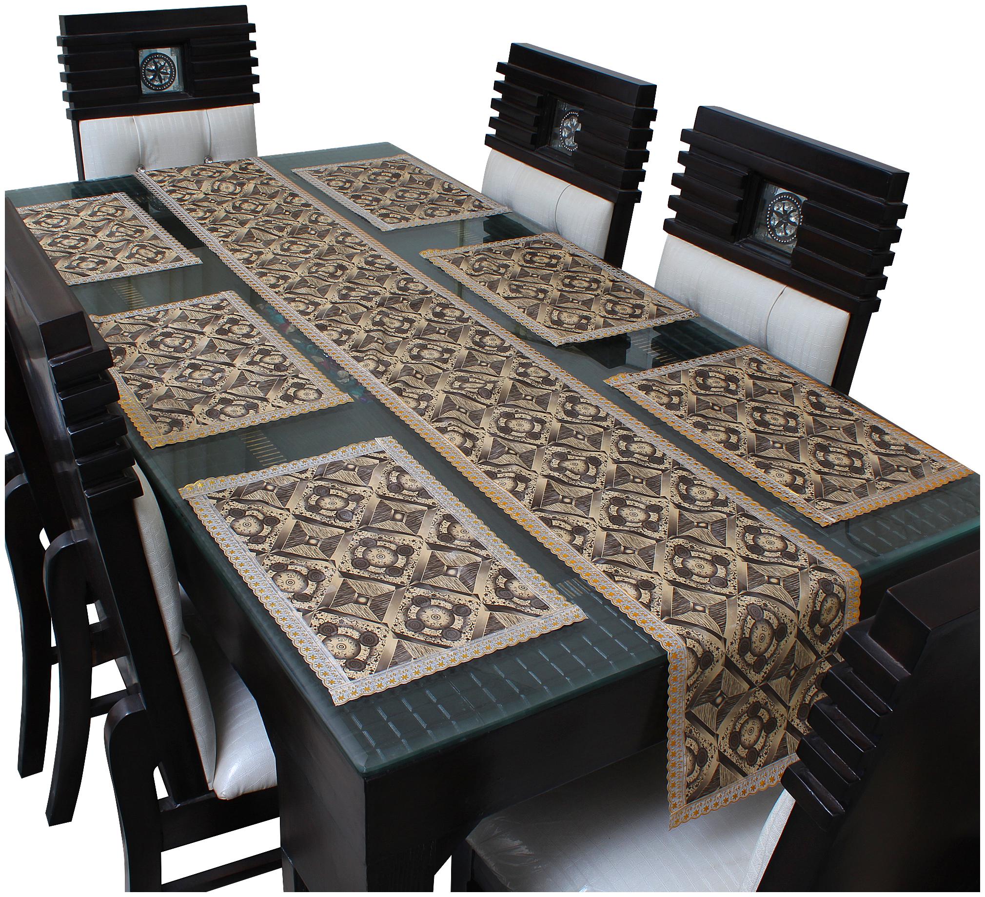 

Dream Care Waterproof Table Runner With Mats (6 pcs Placemats 1 Table Runner)