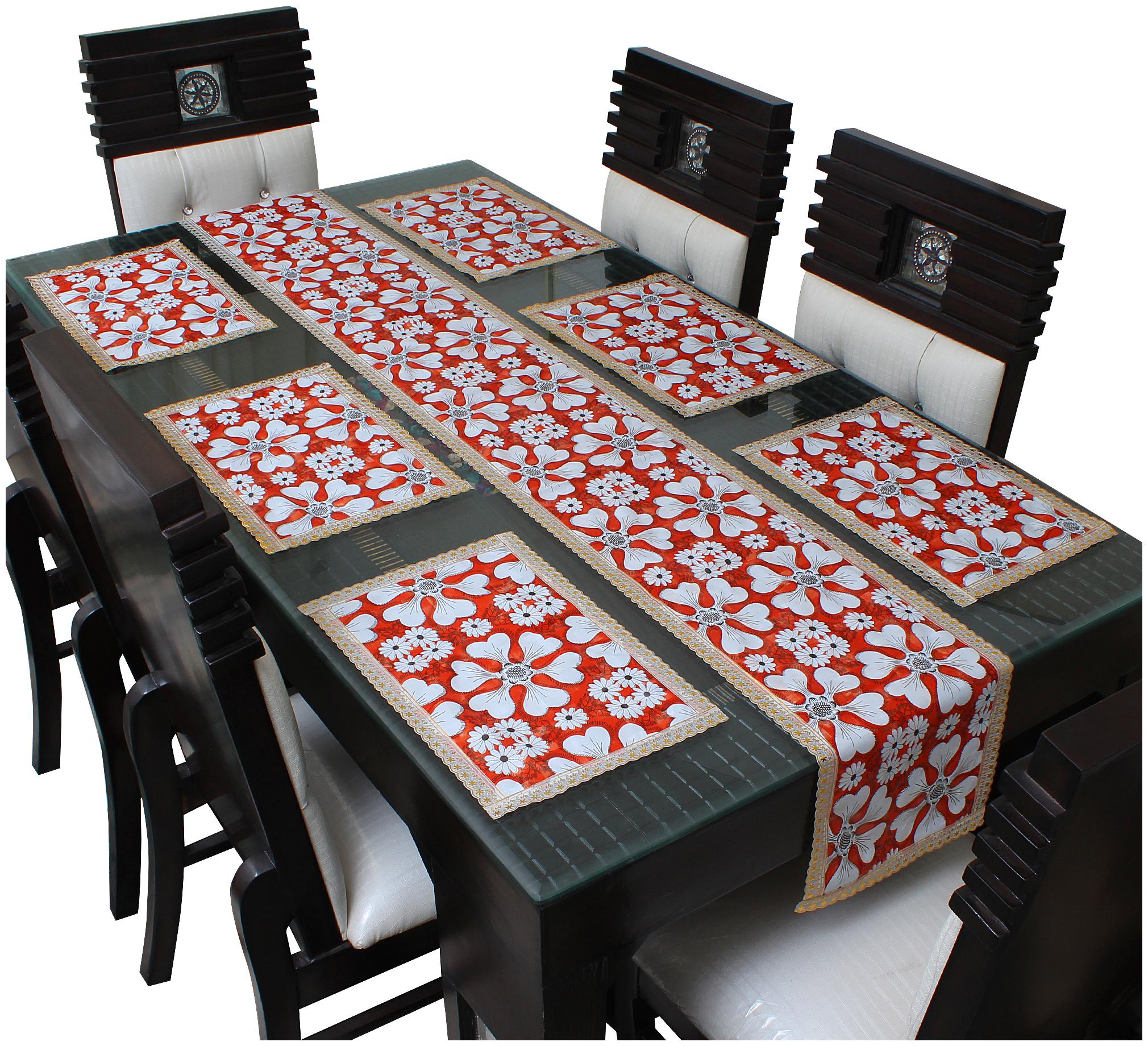 

Dream Care Waterproof Table Runner With Mats (6 pcs Placemats 1 Table Runner)