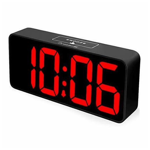 

DreamSky 8 9 Inches Large Digital Alarm Clock with USB (Black Case Red Digit)