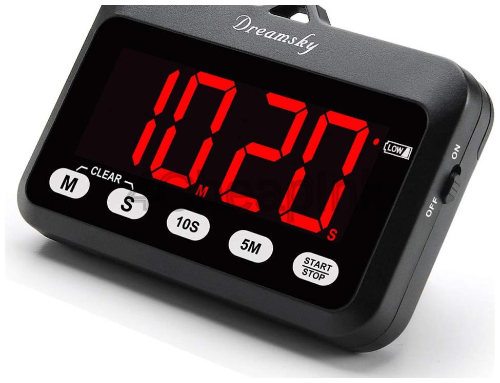 

DreamSky Digital Kitchen Timer with Large Red Digit Display Loud Alarm with