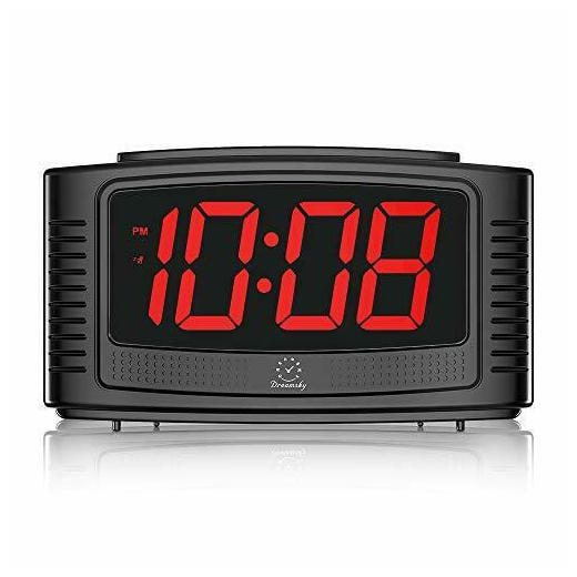 

DreamSky Little Digital Alarm Clock with Snooze 1 2 Inch Clear Led (Black red)