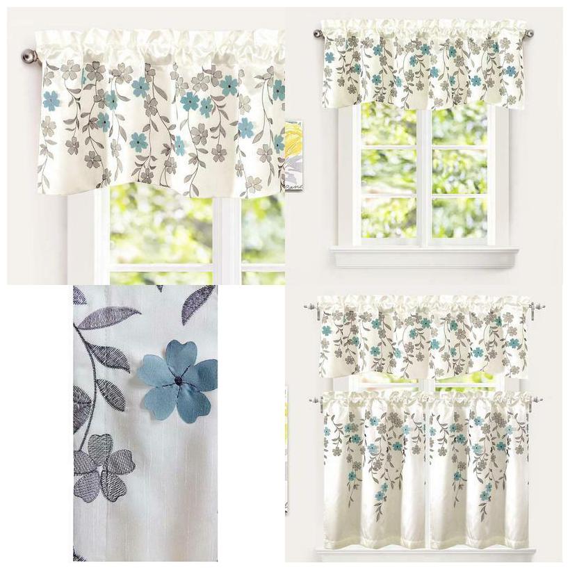 

Driftaway Isabella Faux Silk Embroidered Kitchen Swag Valance Embroidered Crafte
