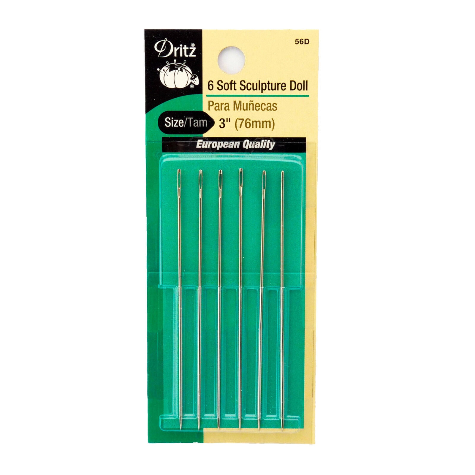 

Dritz 6 Soft Sculpture Doll Making Hand Needles 3 (76mm) Long 56D
