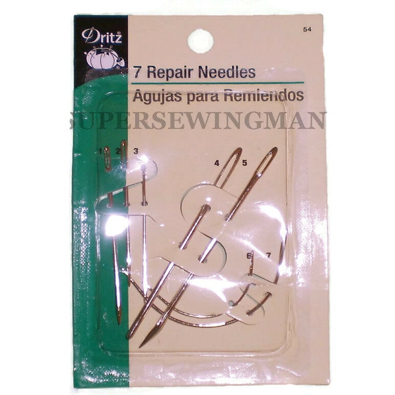 

DRITZ 7 pcs UPHOLSTERY REPAIR HAND NEEDLES KIT FOR CANVAS LEATHER CARPET