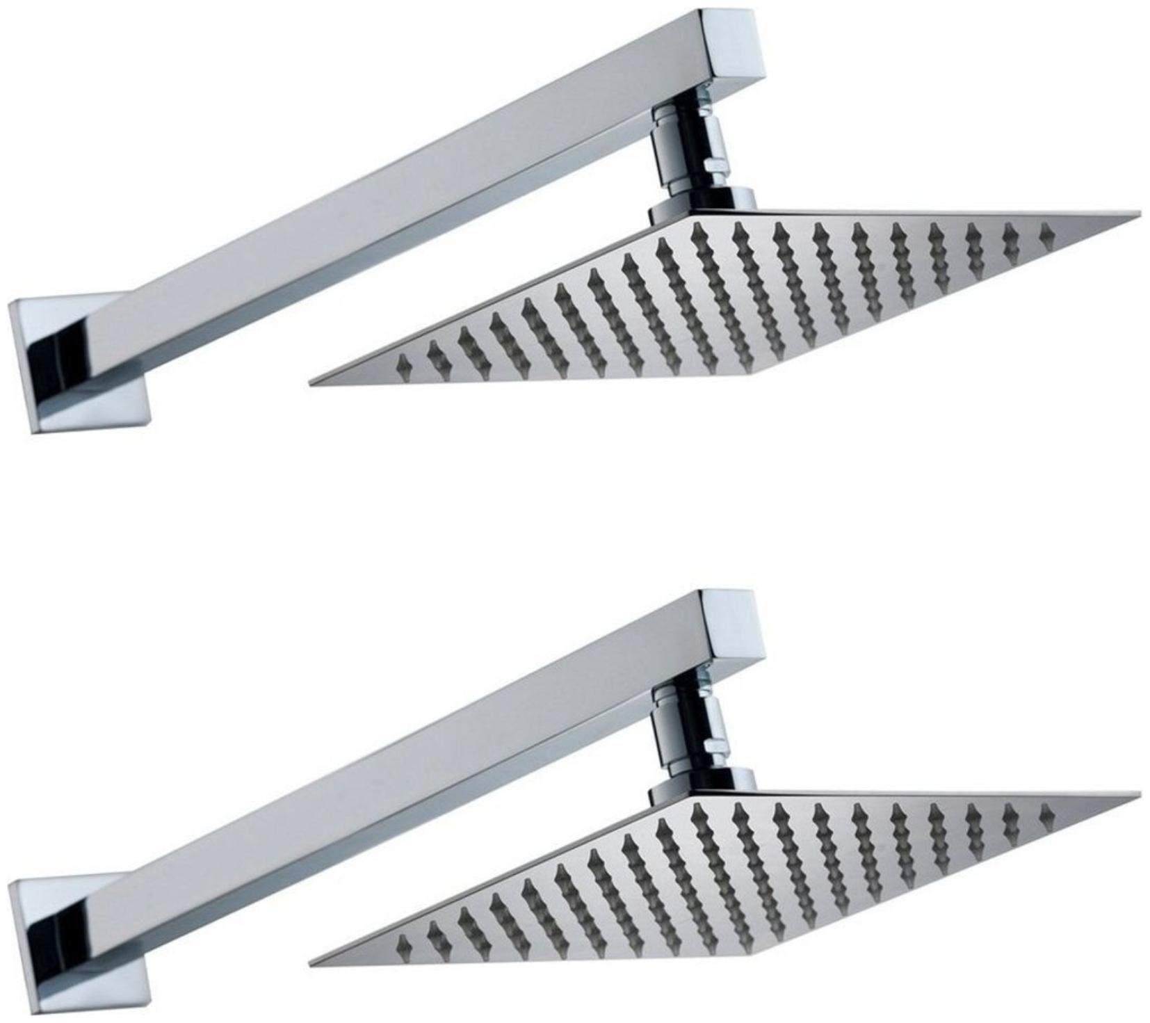 

Drizzle Ultra Slim Overhead Shower 8x8 Inch With 18 Inch Long Arm - Set Of 2