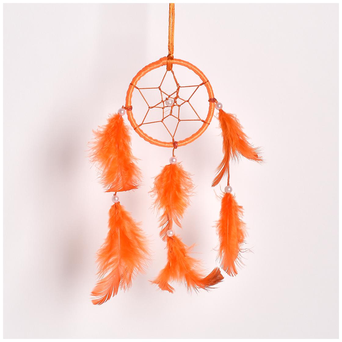 

DULI Dream Catcher Handmade Decorative Accessories Small Brigs Positive Energy (Orange Small)