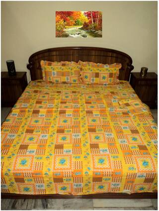 Buy Duvet Cover Set 1 Dohar 1 Bedsheet 2 Pillow Cover Double