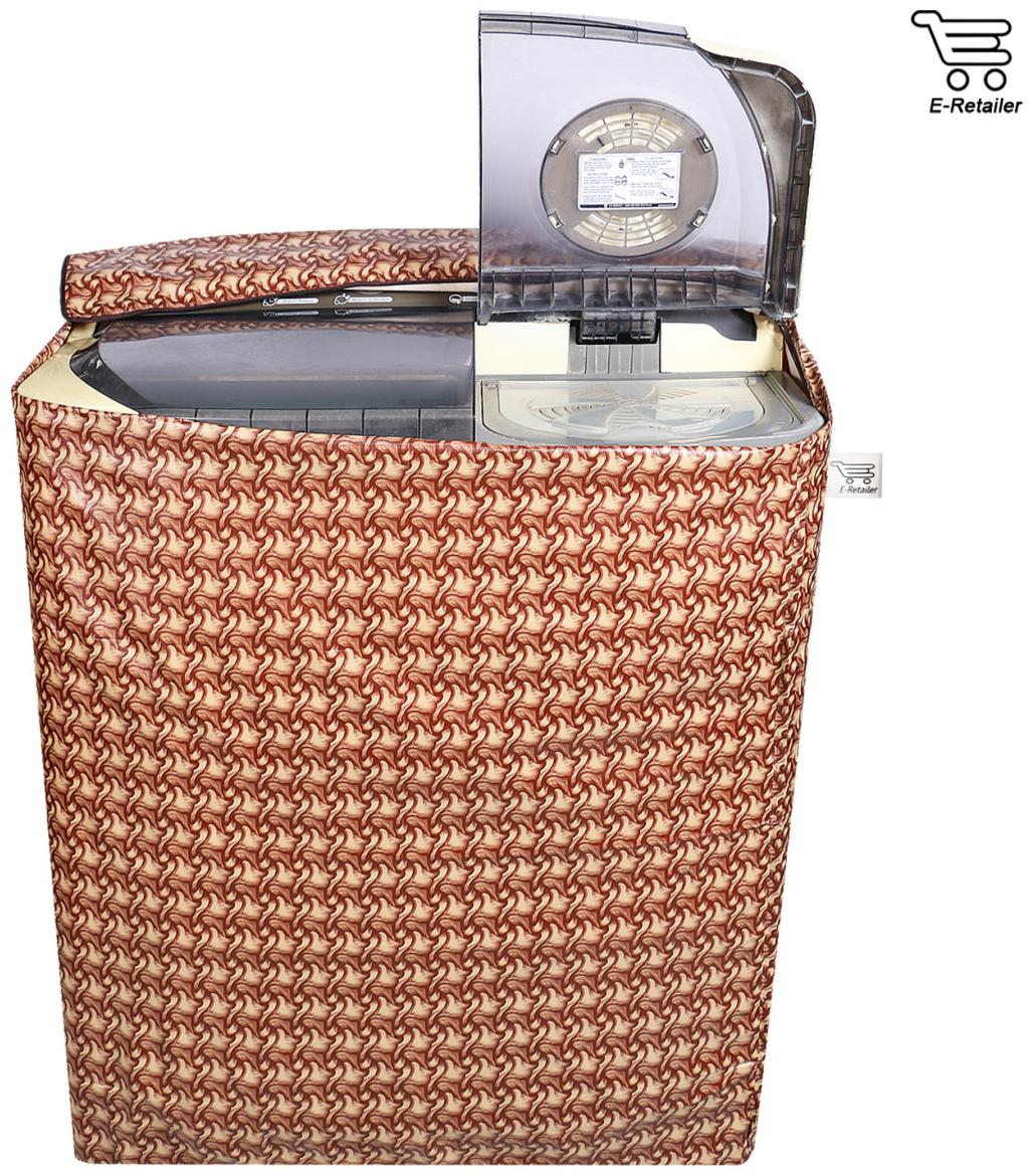 

E-Retailer Brown Wooden Texture Design Semi-Automatic Washing Machine Cover 5 kg To 8 kg Capacity