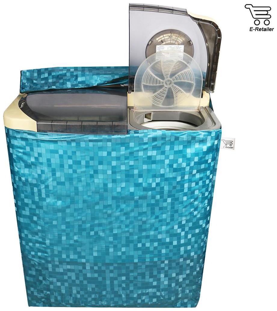 

E-Retailer Classic Light Green Colour With Square Design Semi-Automatic Washing Machine Cover For 7 5 kg Capacity