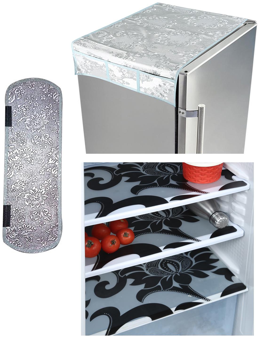 

E-Retailer Combo of Refridgerator Cover(1 Pc) Fridge Handle Cover(1 Pc) Fridge Mat(3 Pcs)(Color-Multi Size- Universal)