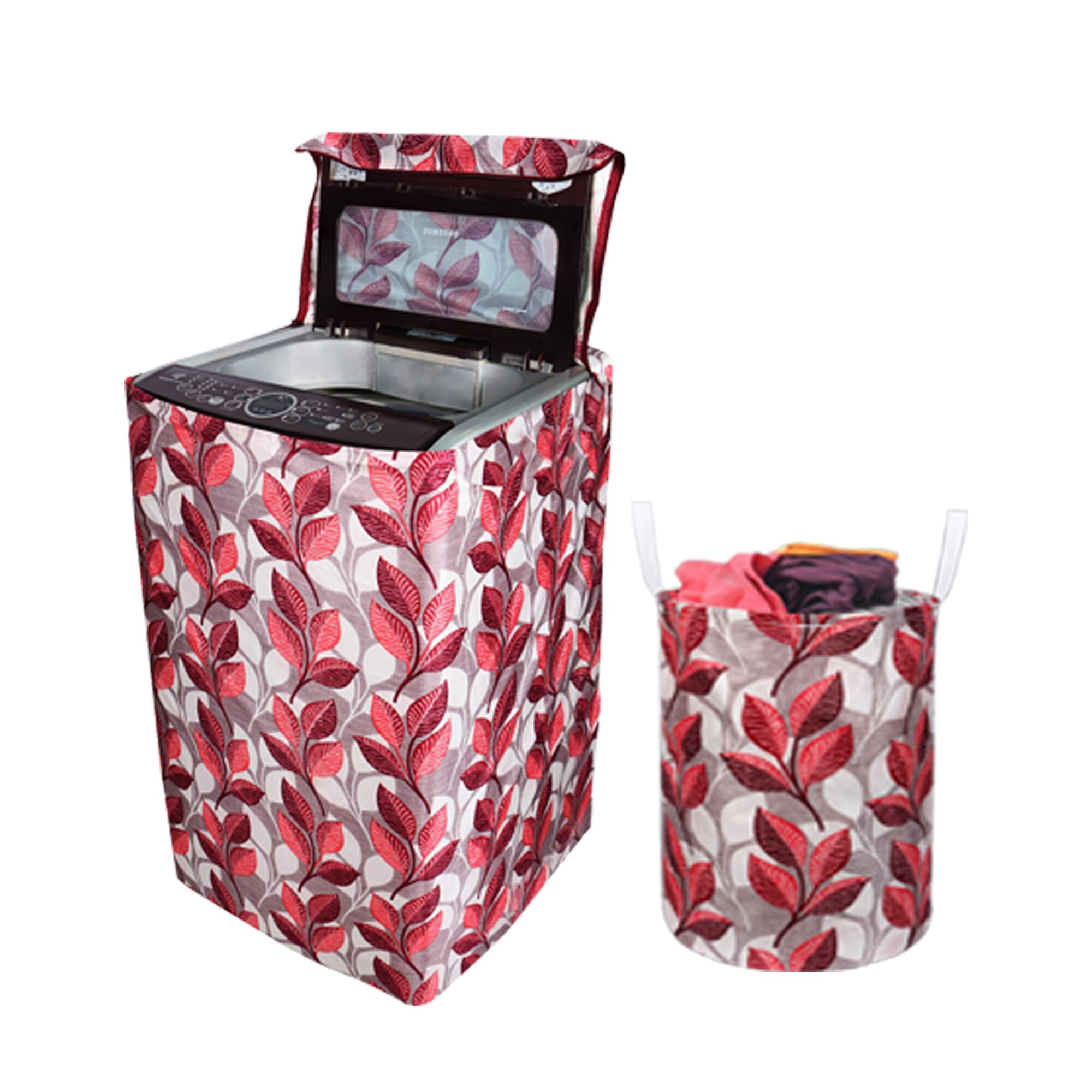 

E-Retailer Combo of Polyester Top Load Washing Machine Cover And 1 Laundry Bag (Red Set of 2)
