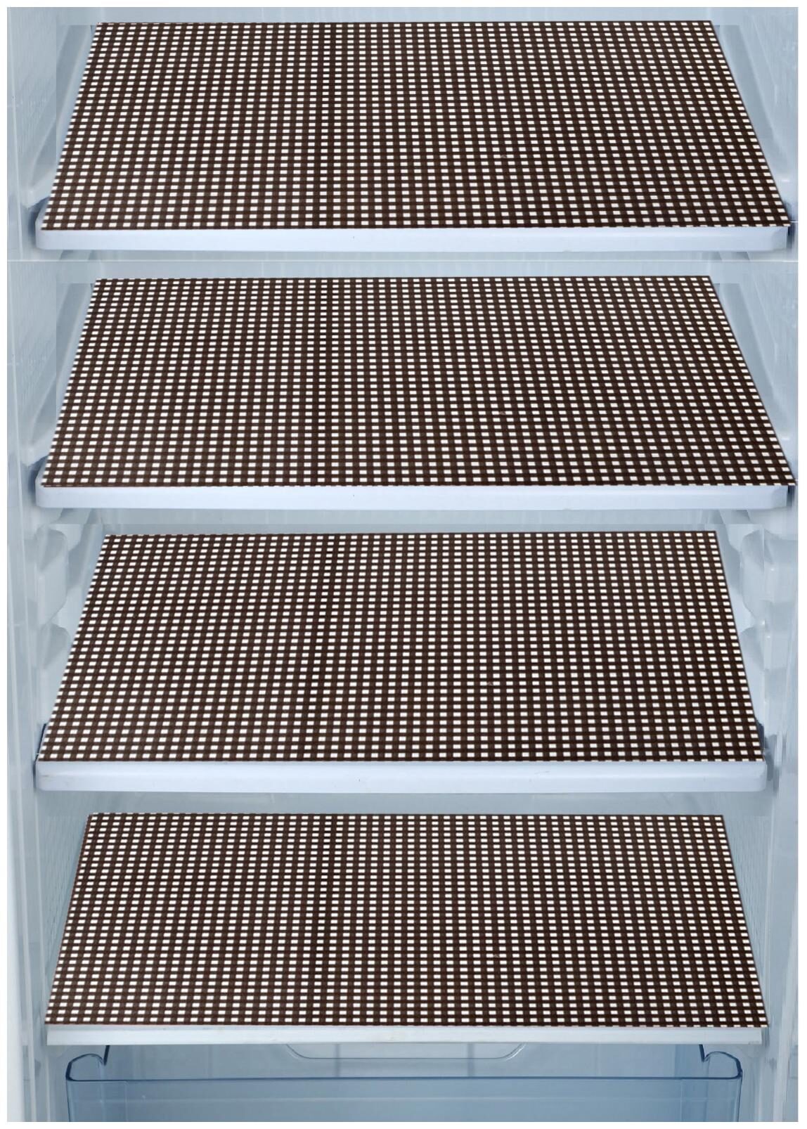 

E-Retailer Combo of Waterproof PVC Refrigerator Drawer Mats Fridge Mats Multi Purpose Mats (Brown Size 44x29 cm Set of 4 Pcs)