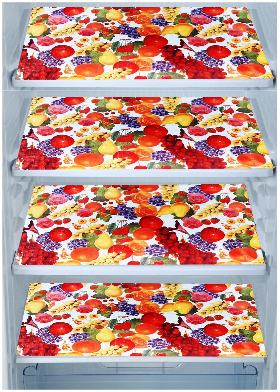 

E-Retailer Combo of Waterproof PVC Refrigerator Drawer Mats Fridge Mats Multi Purpose Mats (MultiColor Size 44x29 cm Set of 4 Pcs)