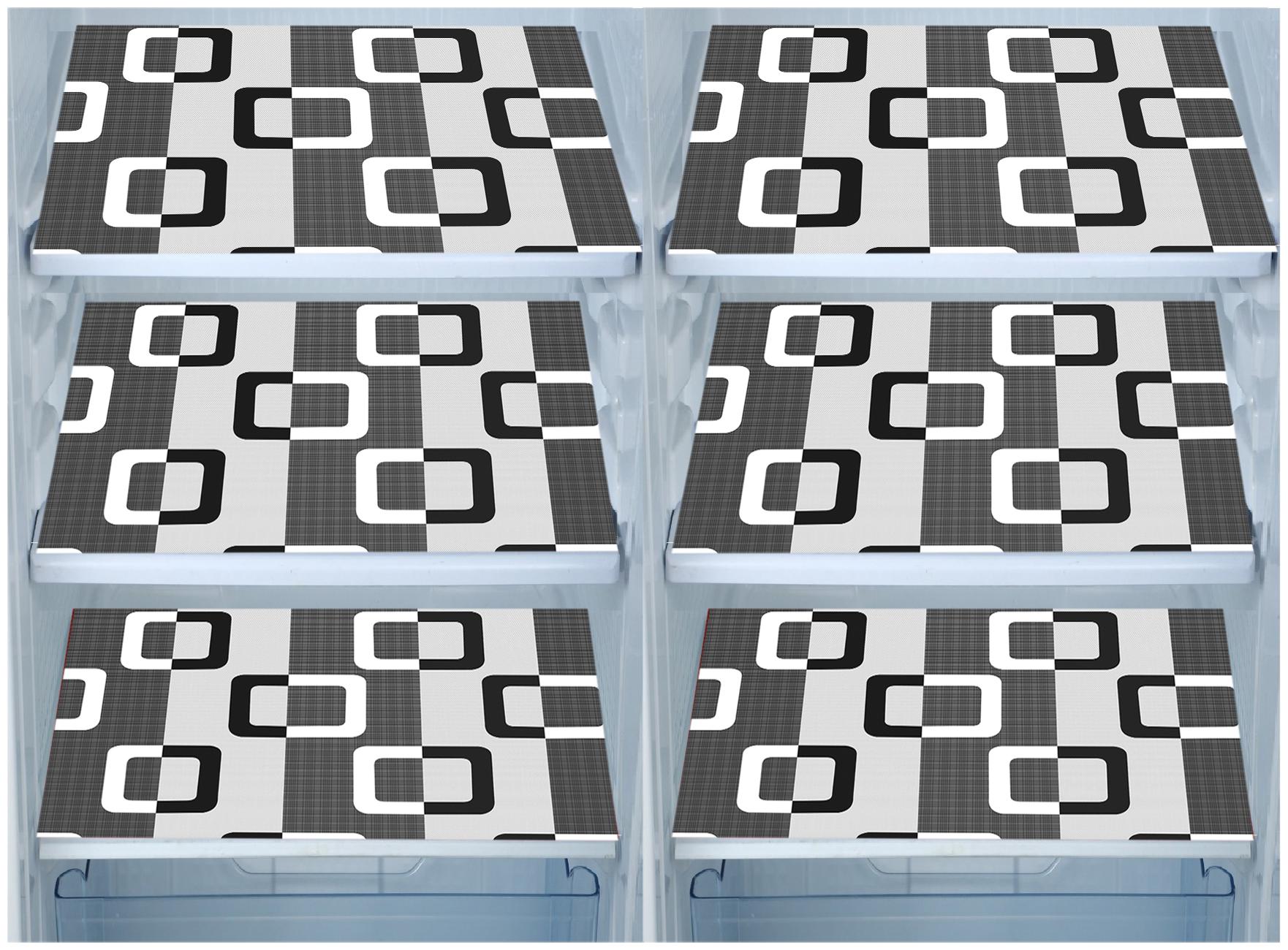 

E-Retailer Combo of Waterproof PVC Refrigerator Drawer Mats Fridge Mats Multi Purpose Mats (Black Size 44x29 cm Set of 6 Pcs)