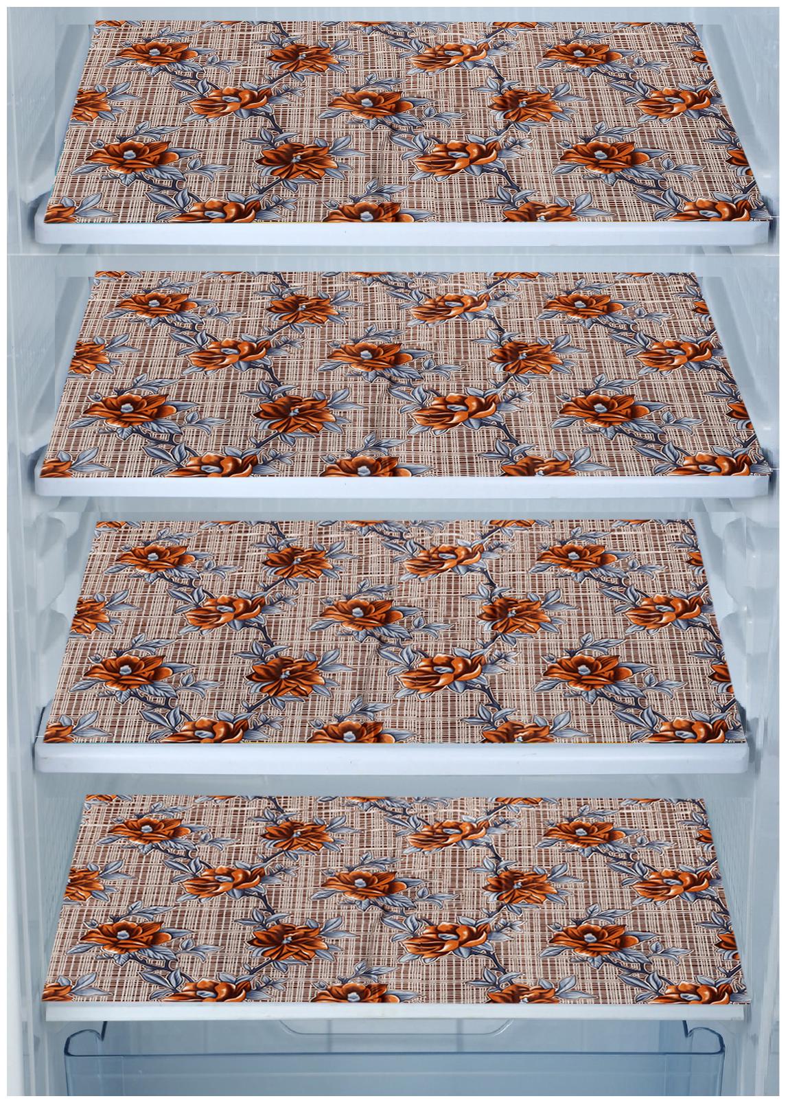 

E-Retailer Combo of Waterproof PVC Refrigerator Drawer Mats Fridge Mats Multi Purpose Mats (Brown Size 44x29 cm Set of 4 Pcs)