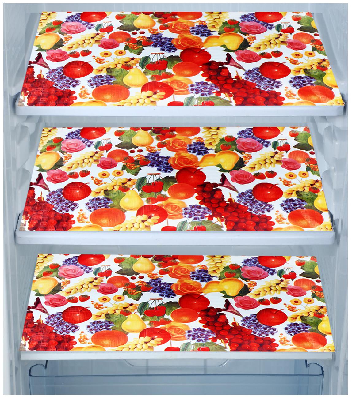 

E-Retailer Combo of Waterproof PVC Refrigerator Drawer Mats Fridge Mats Multi Purpose Mats (MultiColor Size 44x29 cm Set of 3 Pcs)