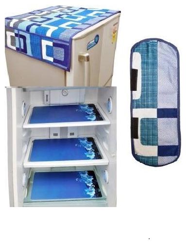 

E-Retailer Combo of Refridgerator Cover(1 Pc) Fridge Handle Cover(1 Pc) Fridge Mat(3 Pcs)(Color-Multi Size- Universal)