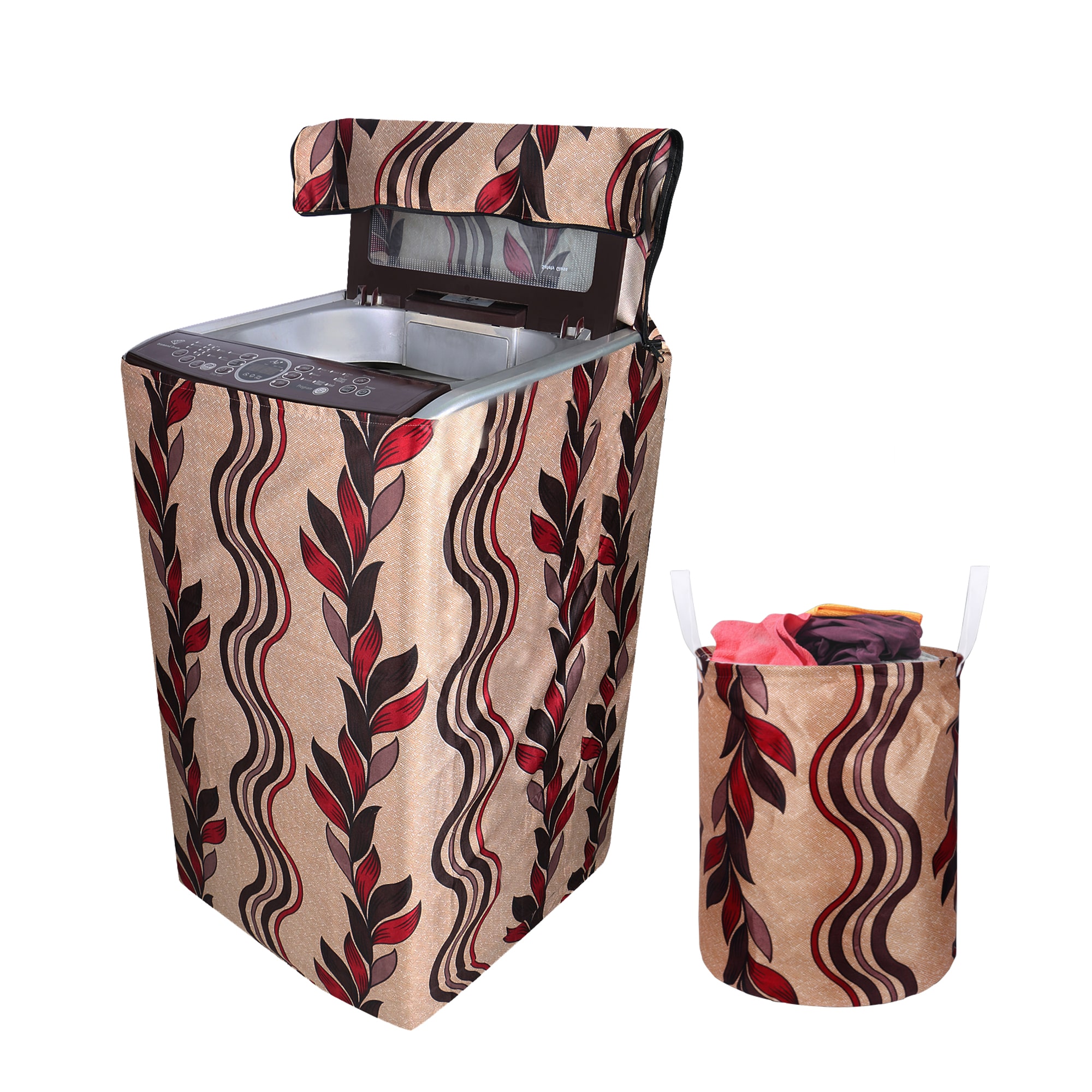 

E-Retailer Combo of Polyester Top Load Washing Machine Cover And 1 Laundry Bag (Brown Set of 2)