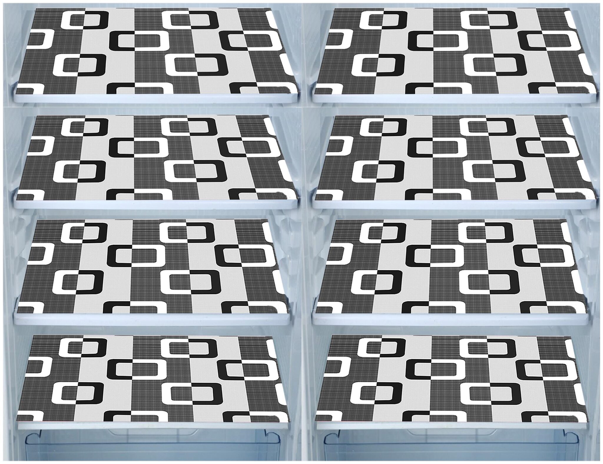 

E-Retailer Combo of Waterproof PVC Refrigerator Drawer Mats Fridge Mats Multi Purpose Mats (Black Size 44x29 cm Set of 8 Pcs)