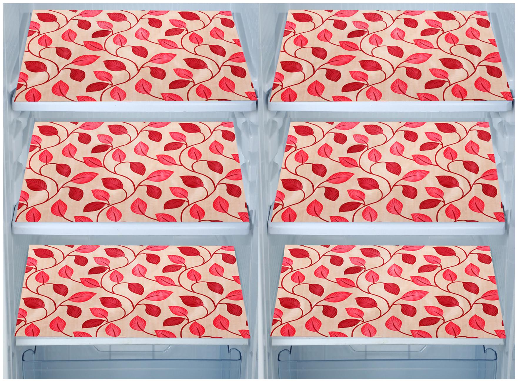 

E-Retailer Combo of Waterproof PVC Refrigerator Drawer Mats Fridge Mats Multi Purpose Mats (Red Size 44x29 cm Set of 6 Pcs)