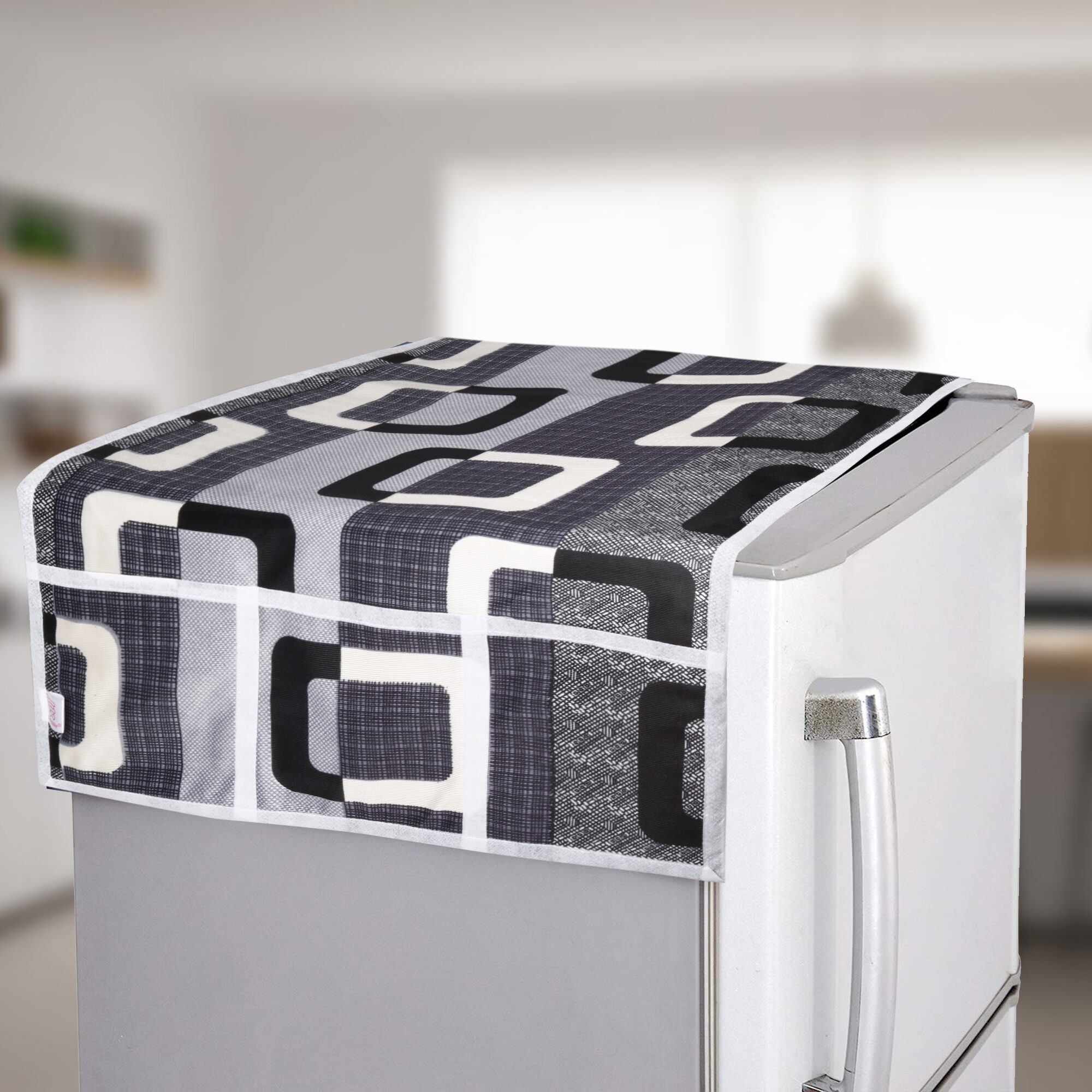 

E-Retailer Classic Fridge Top Cover with 6 Utility Pockets with Shaded Design