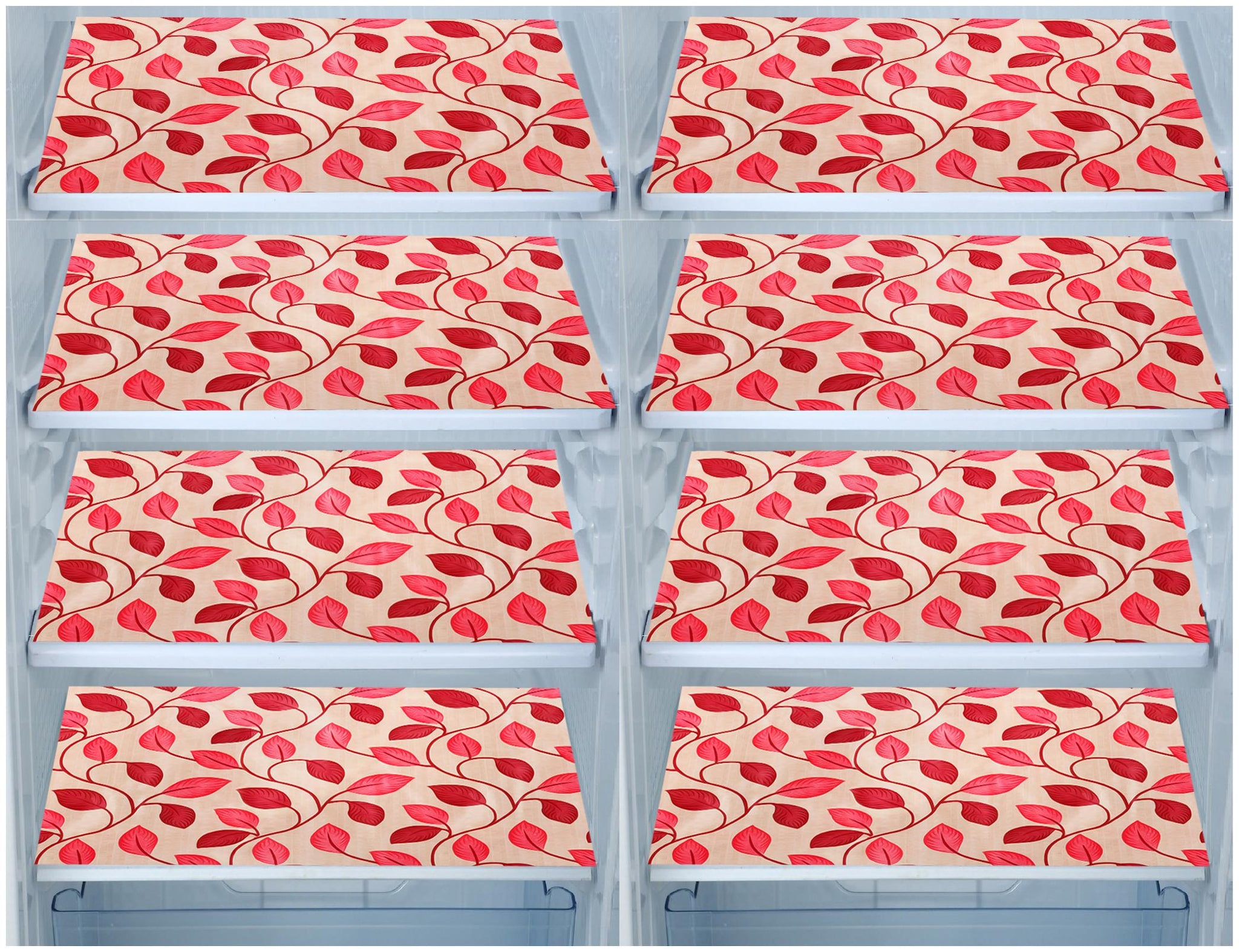 

E-Retailer Combo of Waterproof PVC Refrigerator Drawer Mats Fridge Mats Multi Purpose Mats (Red Size 44x29 cm Set of 8 Pcs)