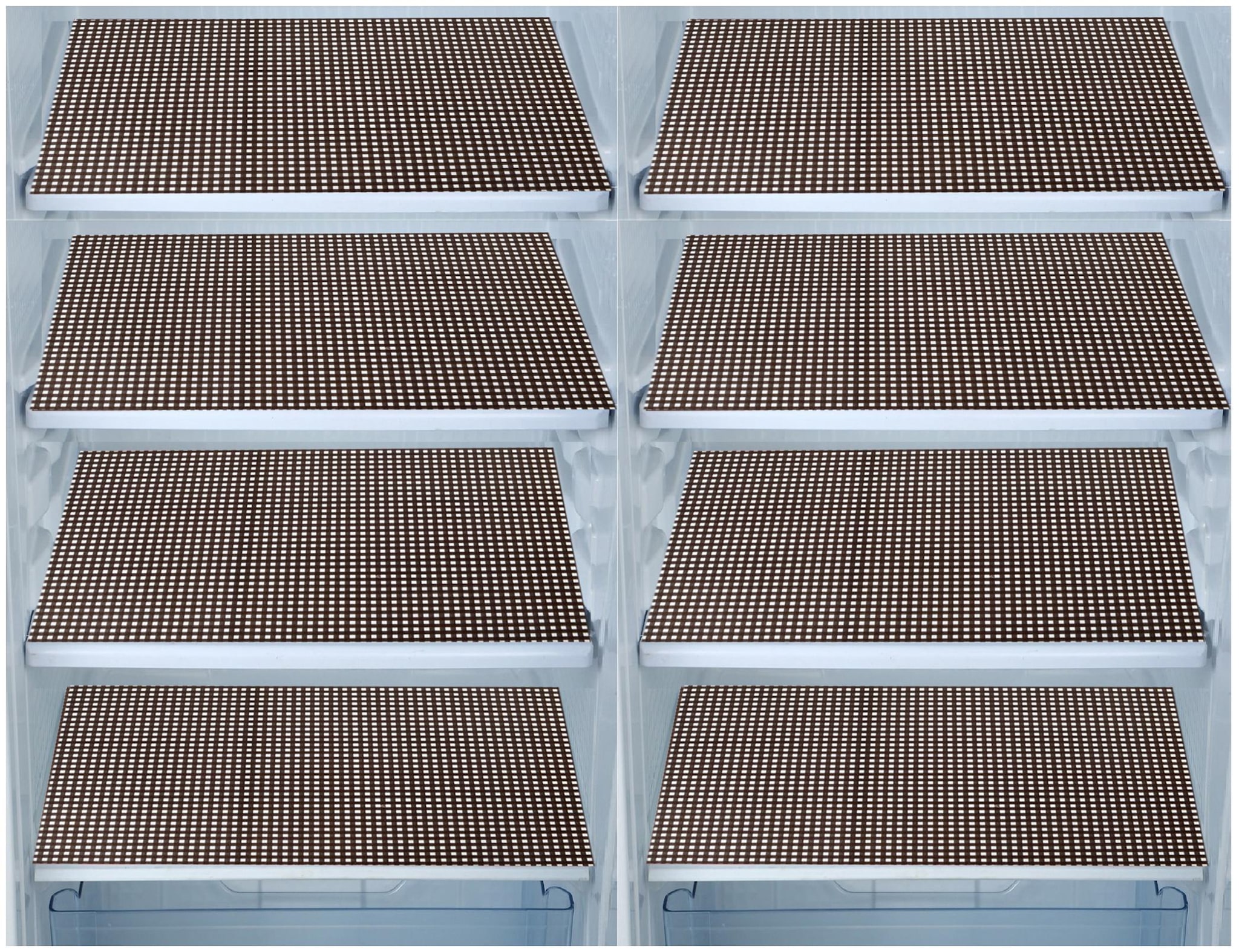 

E-Retailer Combo of Waterproof PVC Refrigerator Drawer Mats Fridge Mats Multi Purpose Mats (Brown Size 44x29 cm Set of 8 Pcs)