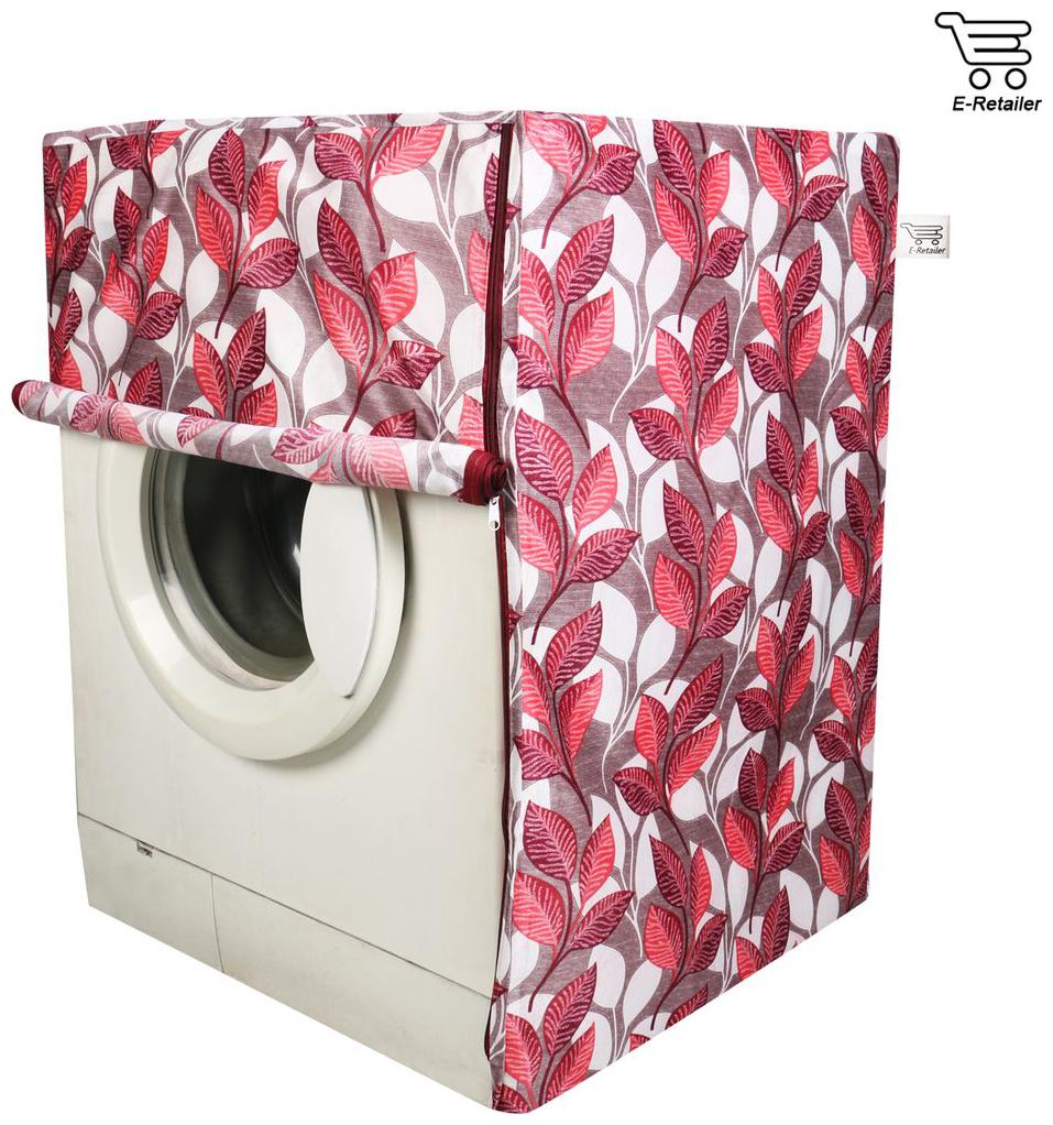 

E-Retailer Classic Pink Leaves Design Front Loading Washing Machine Cover ( Suitable for 5 kg to 8 kg Capacity)