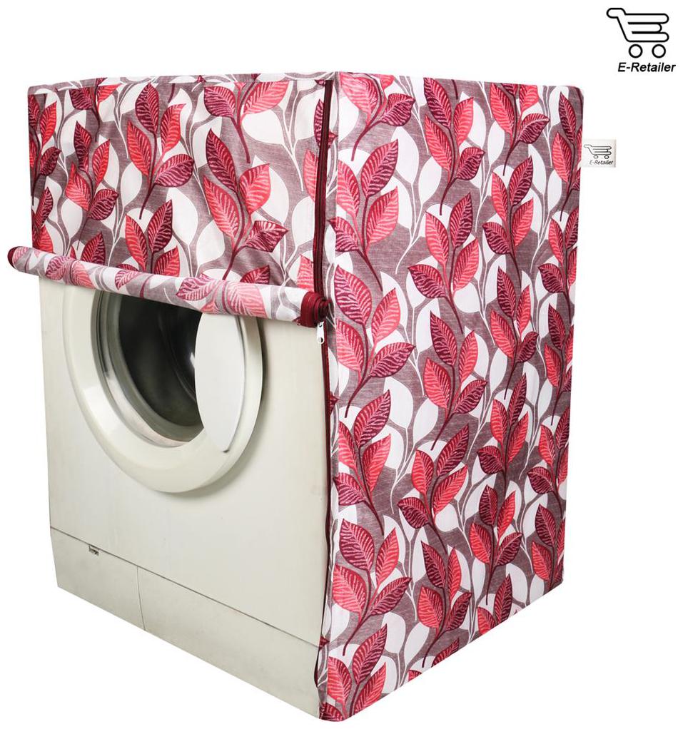 

E-Retailer Classic Pink Leaves Design Front Loading Washing Machine Cover (Suitable for 5 kg To 8 kg Capacity)