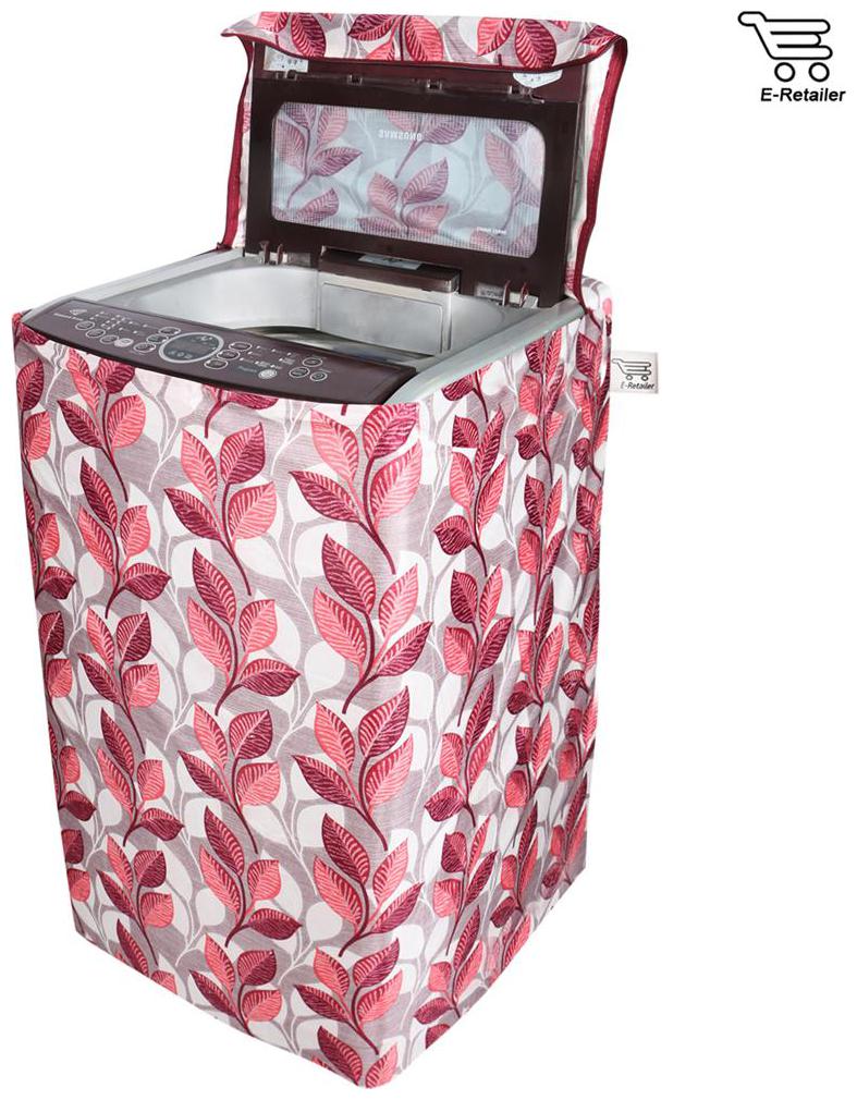 

E-Retailer Classic Pink Leaves Design Top Load Washing Machine Cover