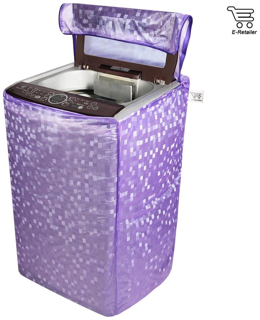 

E-Retailer Classic Purple Colour With Square Design Top Load Washing Machine Cover