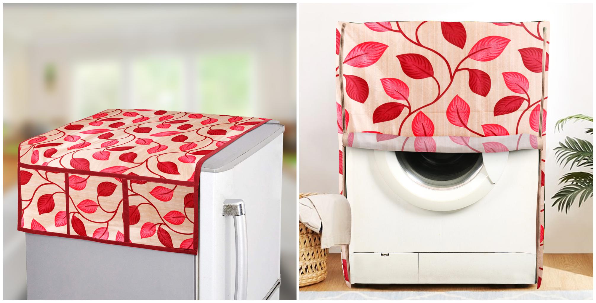 

E-Retailer Front Load Washing Machine Cover And Fridge Top Cover(Red Set of 2 Pcs)