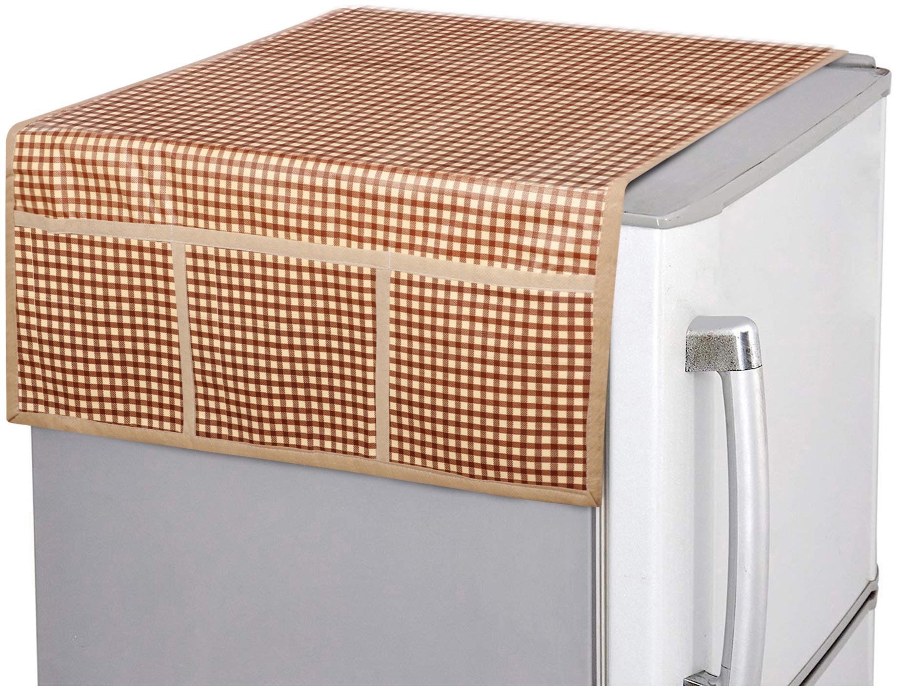 

E-Retailer Fridge Top Cover with 6 Utility Pockets (Brown Size-39x21 inches)