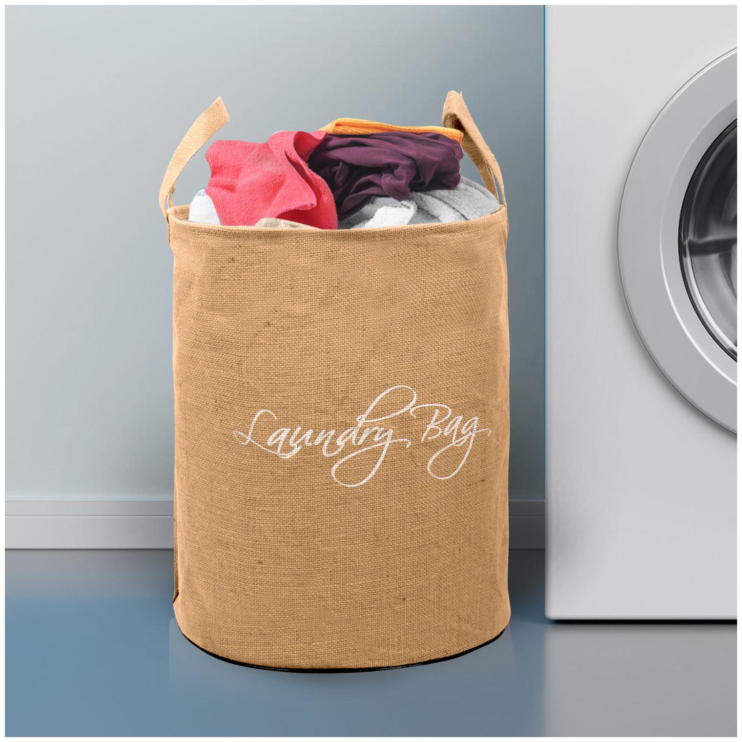 

E-Retailer Polyester Beige Laundry Basket ( Set of 1 )