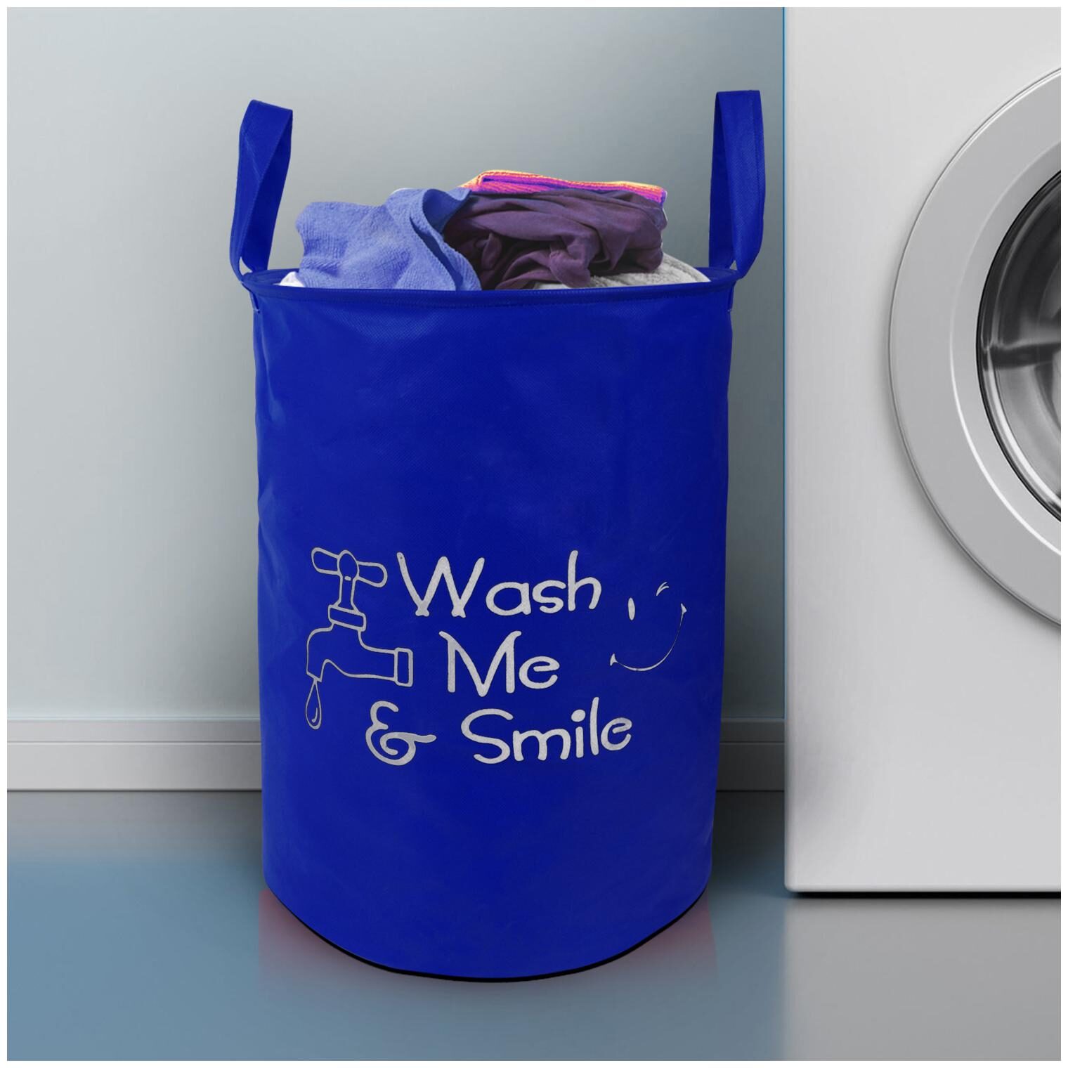 

E-Retailer Polyester Blue Laundry Basket ( Set of 1 )